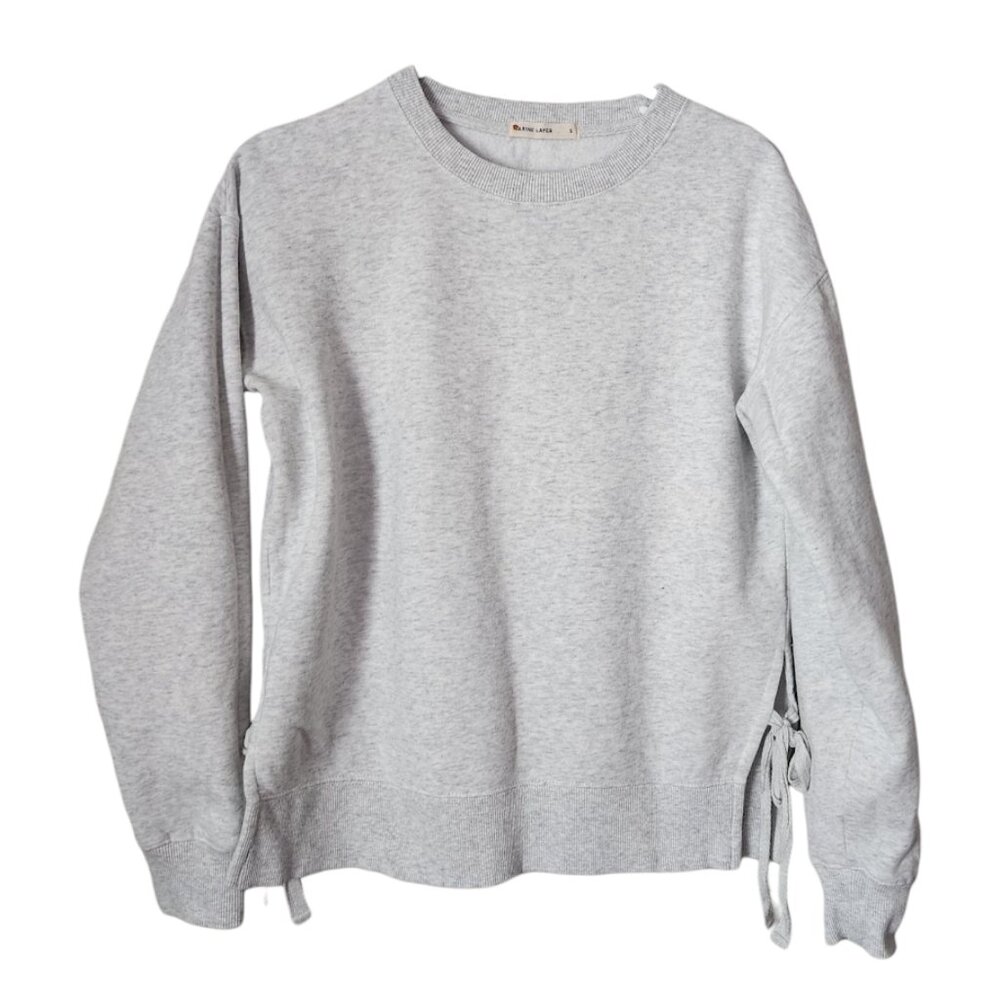 MARINE LAYER Nora side tie crewneck sweatshirt in lightest heather grey size S